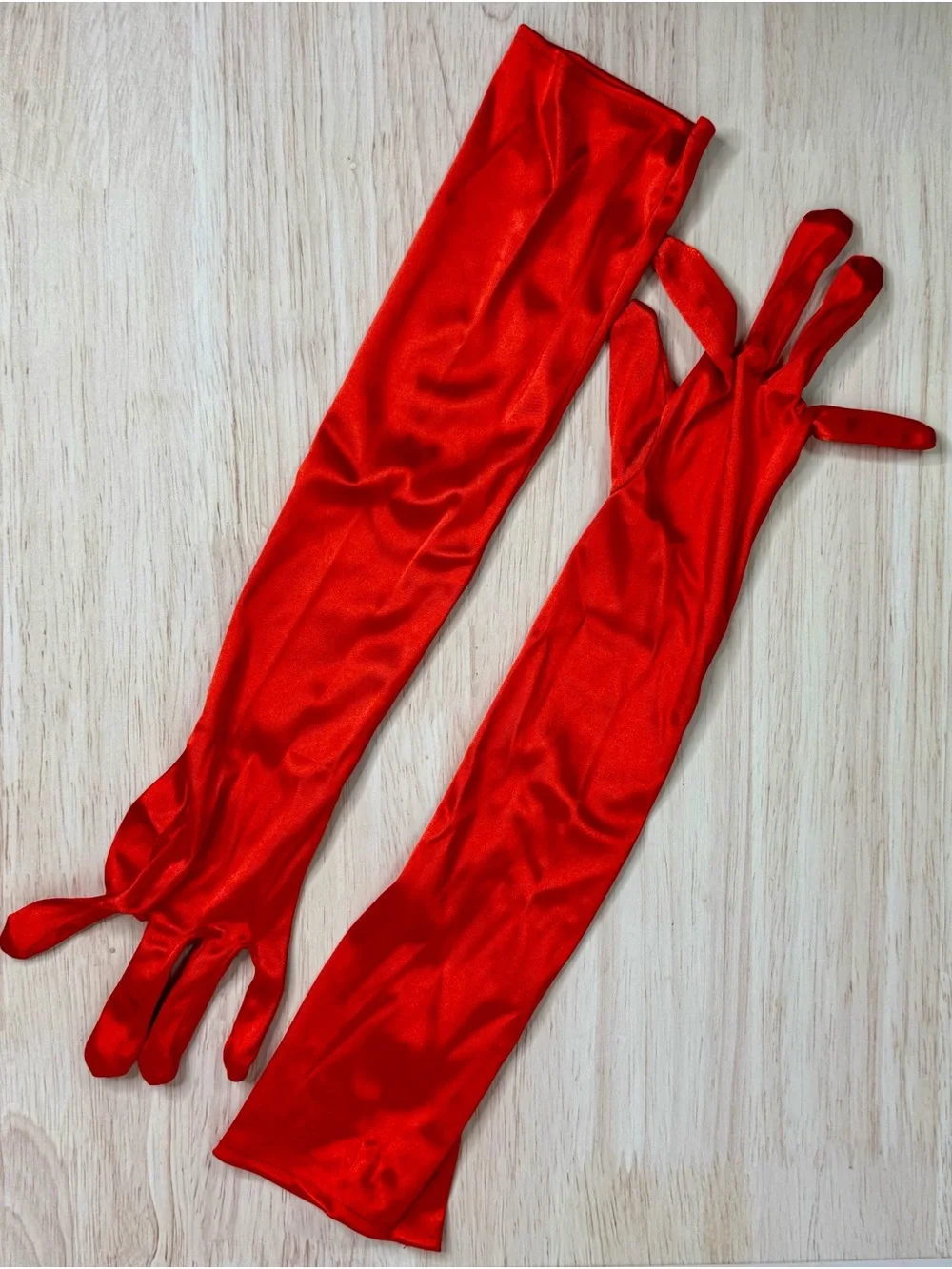 Red Opera Gloves - Stretch Long Evening Gloves